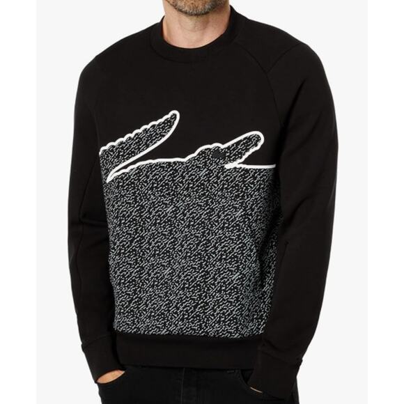 Lacoste Long Sleeve Crew Neck Active Sweatshirt Black L - Picture 1 of 2